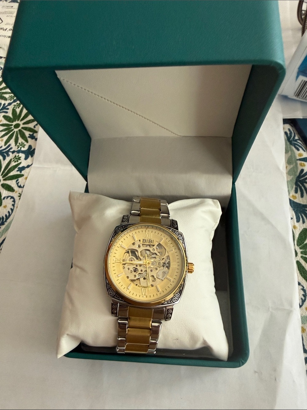BiBi Two-Tone Gold & Silver Skeleton Dial Men's Watch